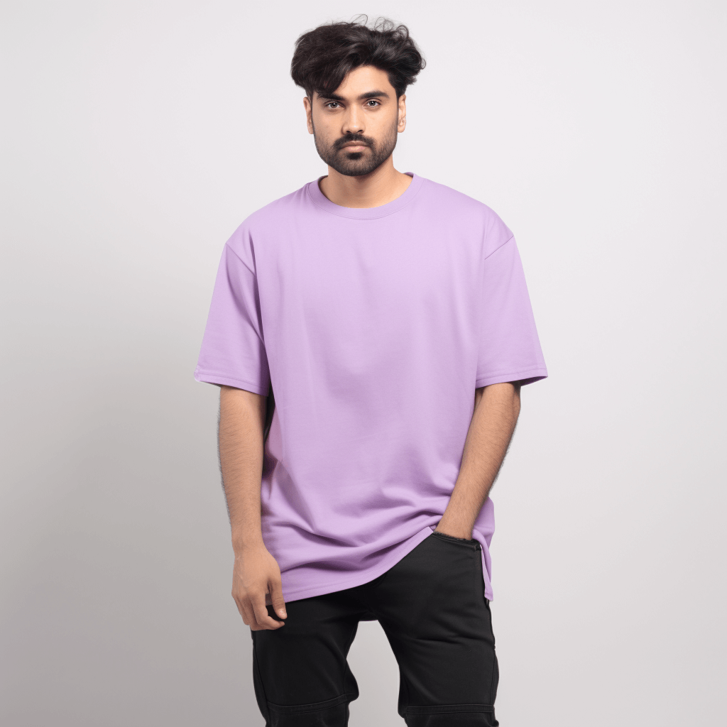 Ram Printed Lavender Oversize Tshirt for Men
