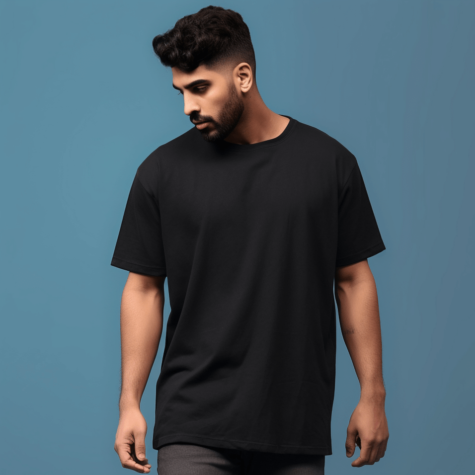 Solid Black Oversized Tshirt For Men and Women