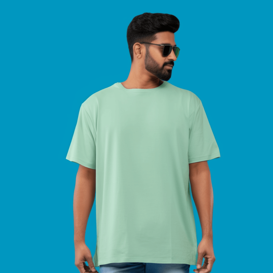 Solid Sea Green Oversized Tshirt For Men and Women