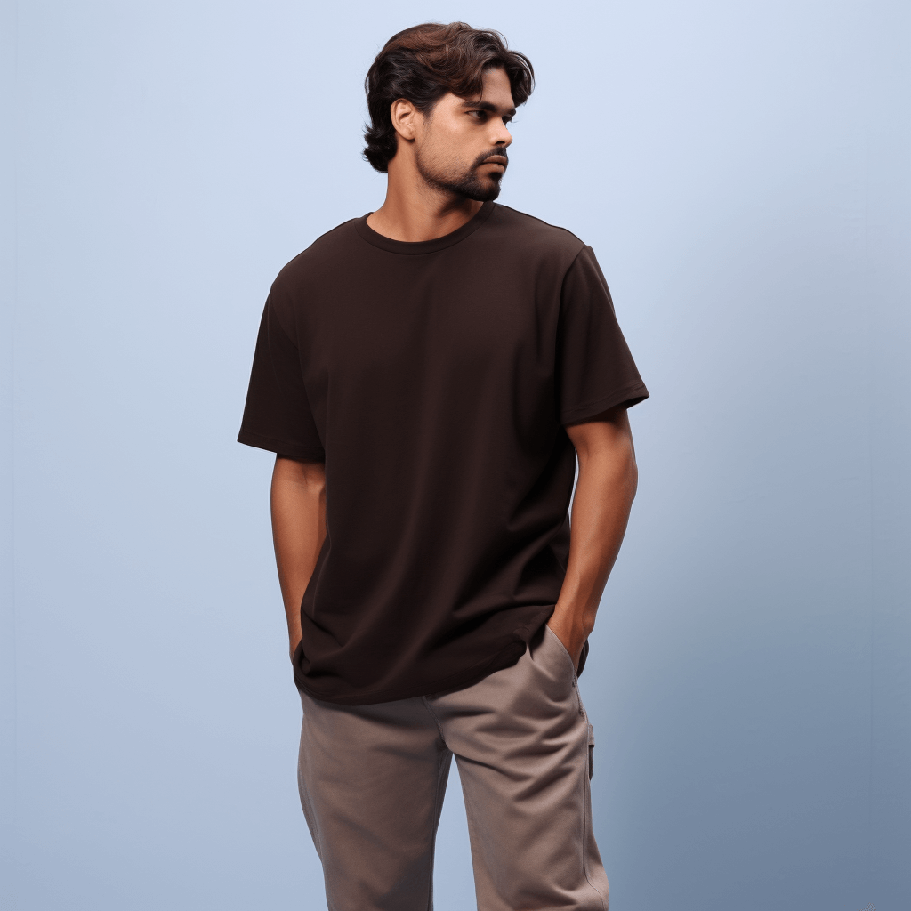 Solid Brown Oversized Tshirt For Men and Women