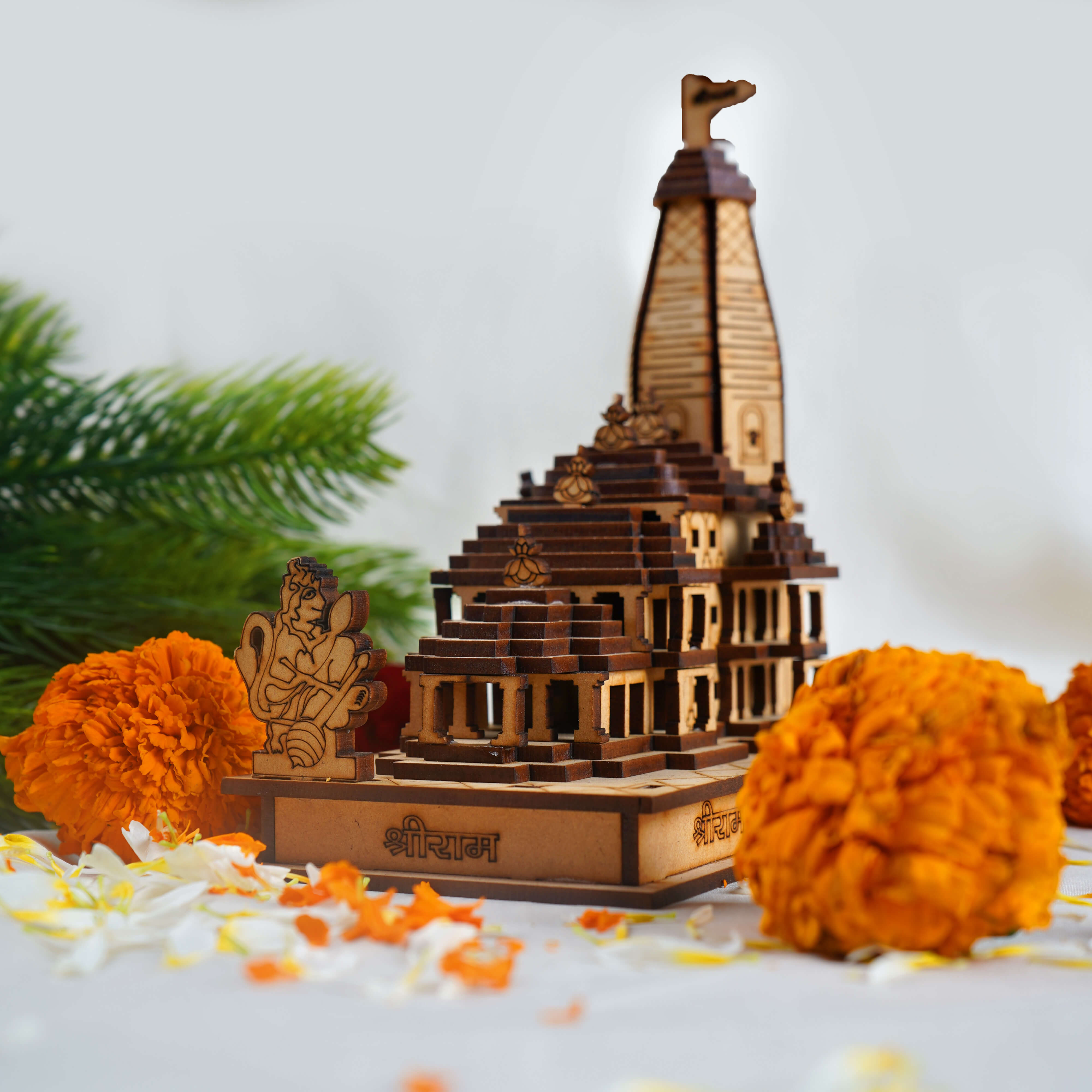 Ram mandir Ayodhya 3D Handcraft Wood Temple | 6 Inches