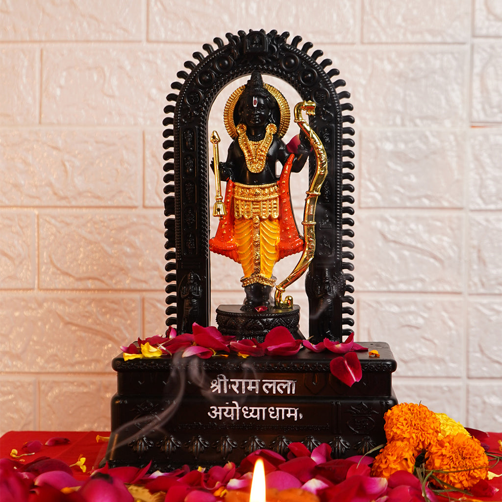 Ayodhya Ram Lalla Idol Gold Finish - 12 Inch