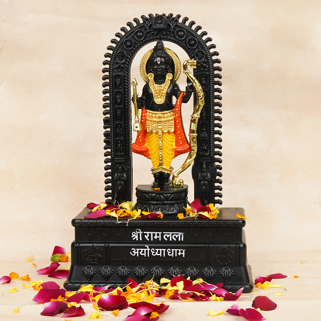 Ayodhya Ram Lalla Idol Gold Finish - 12 Inch