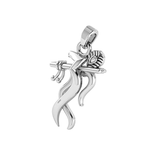 Sterling Silver Shri Krishna Locket MorPankh with Murli Design for Wom ...