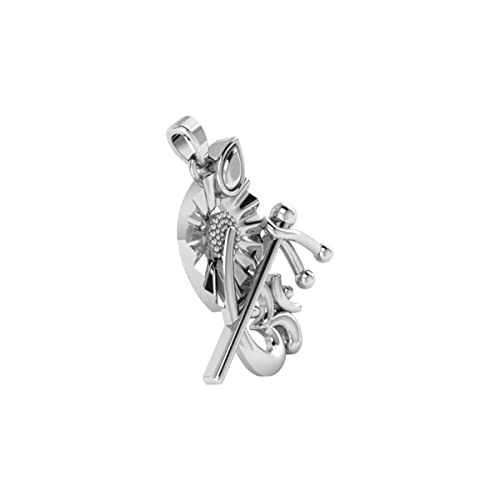Shri Krishna Silver Locket with Mor Pankh with Om Design Pendant Witho ...