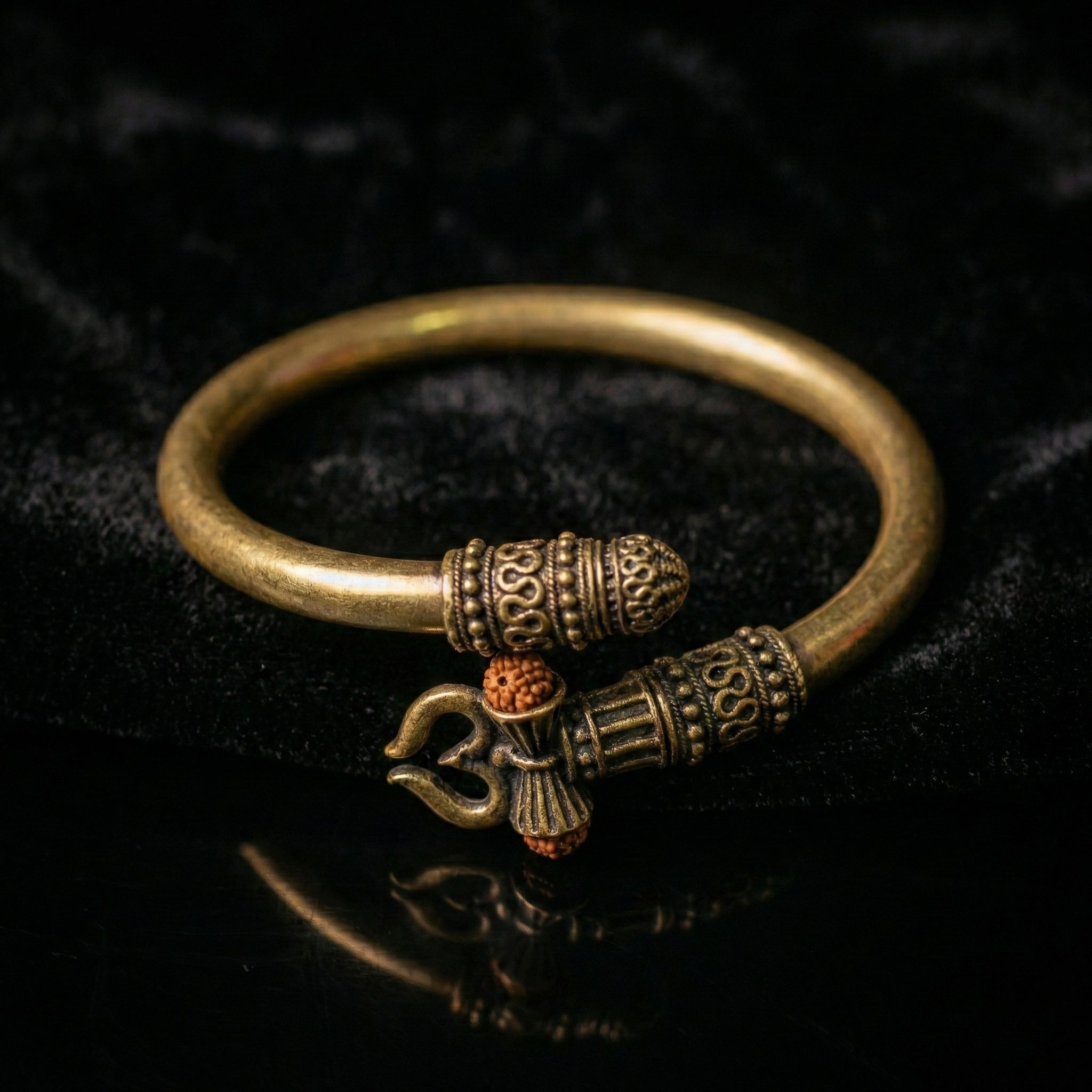 Divine Shiva Trishul & Rudraksha Brass Kada