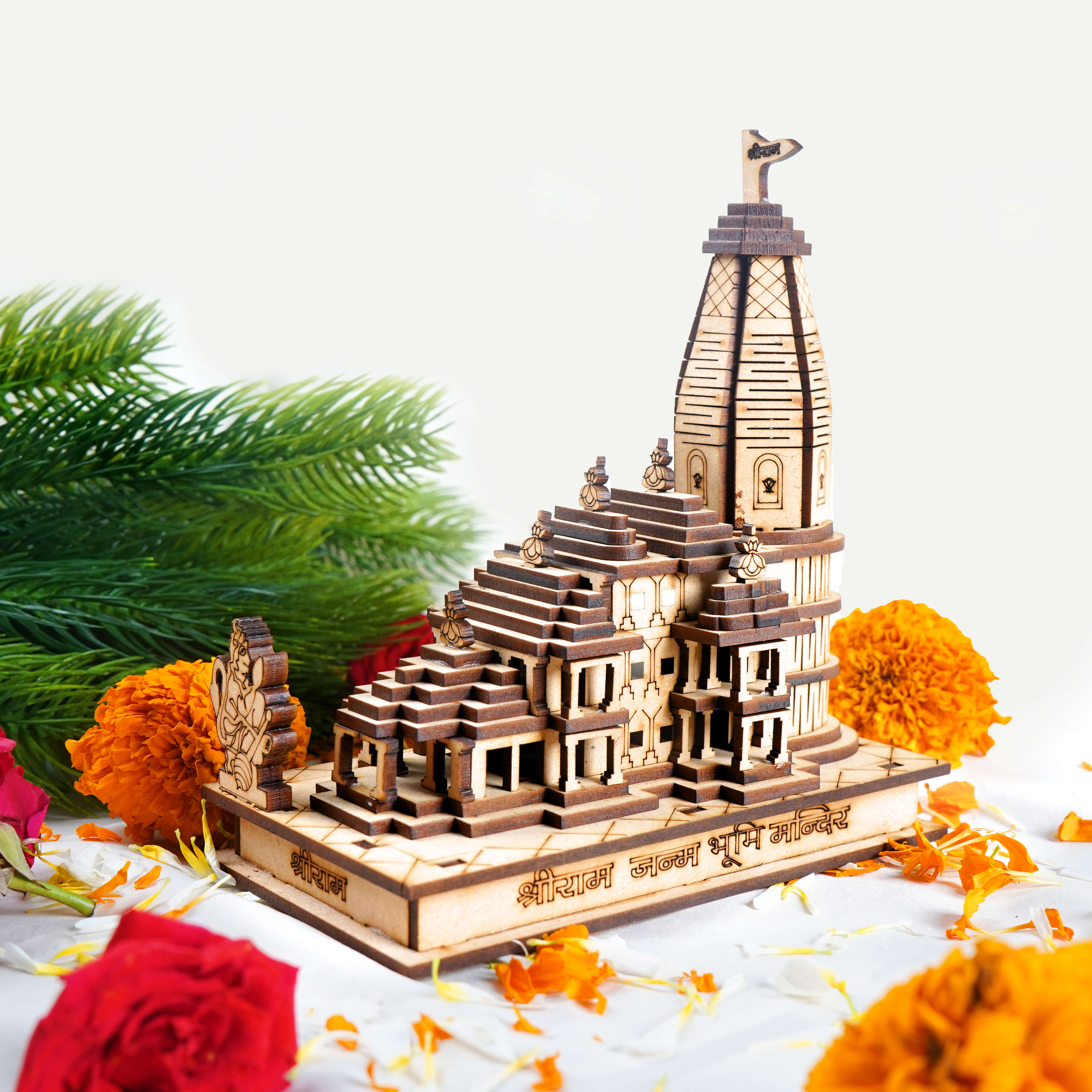 Ram mandir Ayodhya 3D Handcraft Wood Temple | 6 Inches