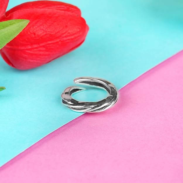 Simple Silver Adjustable Wrap Ring for Men & Women