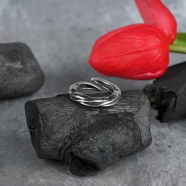 Simple Silver Adjustable Wrap Ring for Men & Women