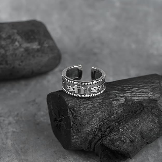 Khatushyam Jai Shree Shyam Sterling Silver Wrap Ring for Men & Women