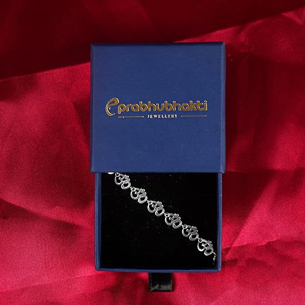 Om Symbol Silver Bracelet For Men and Women