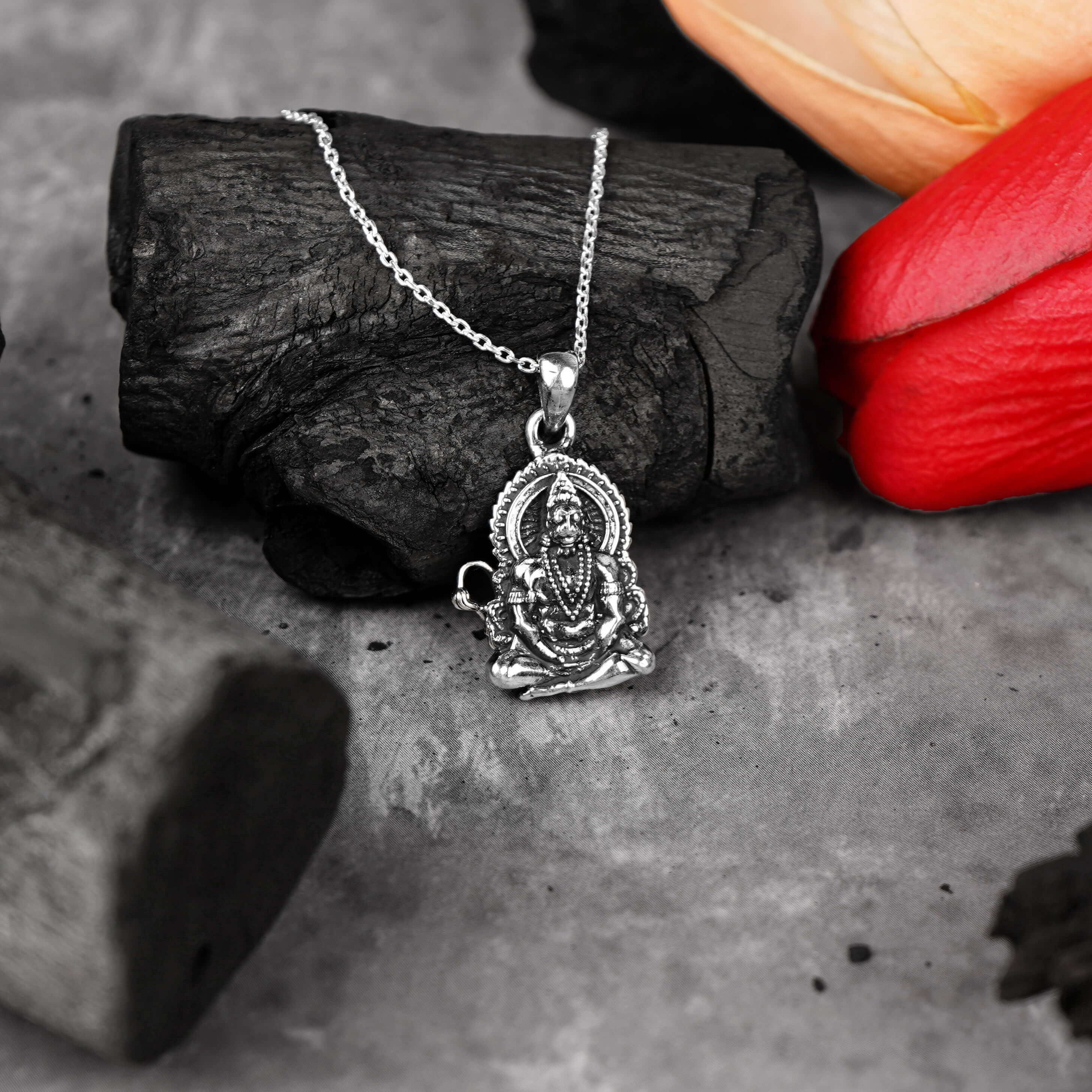 Pawanputra Hanuman Silver Pendant and Necklace for Men and Women