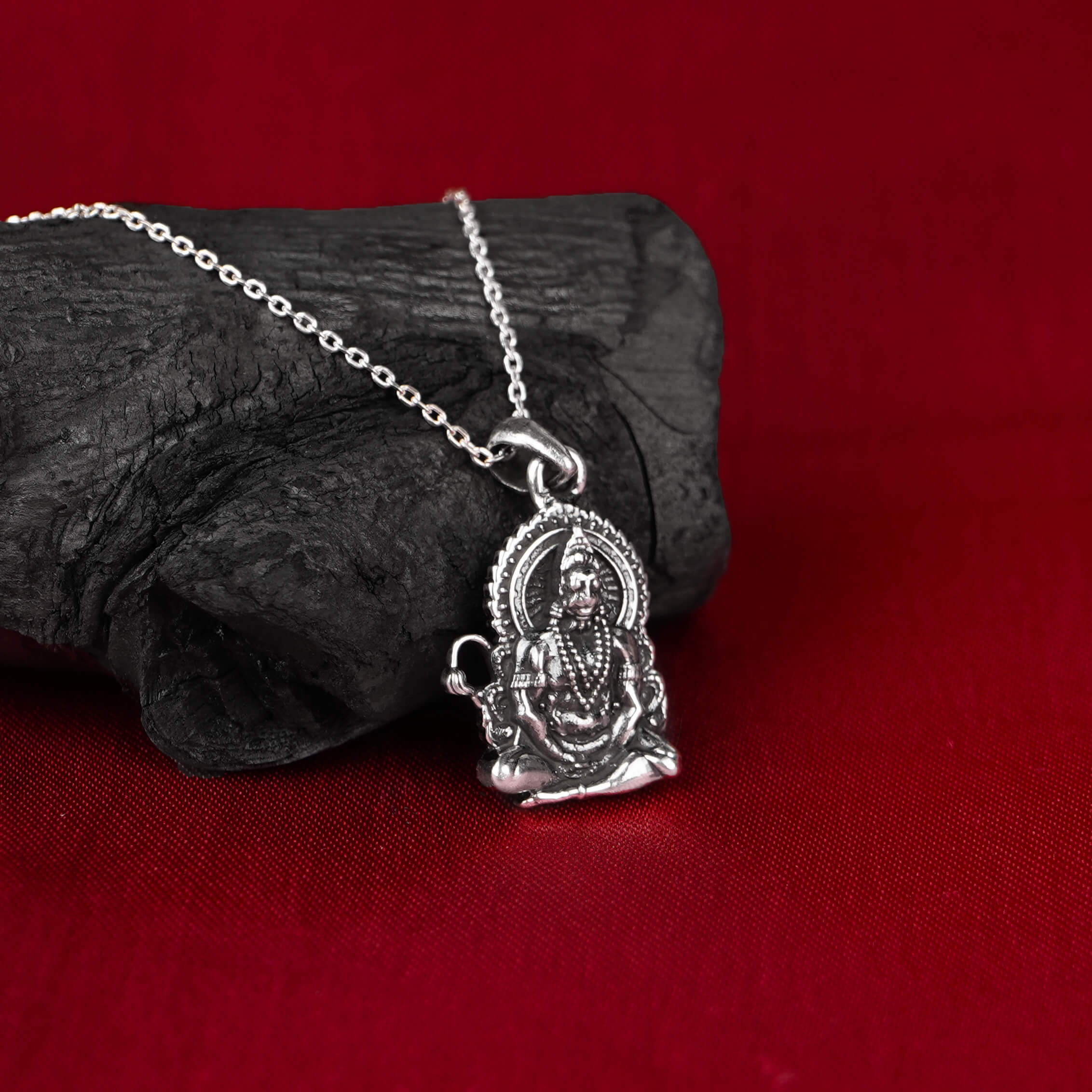 Pawanputra Hanuman Silver Pendant and Necklace for Men and Women