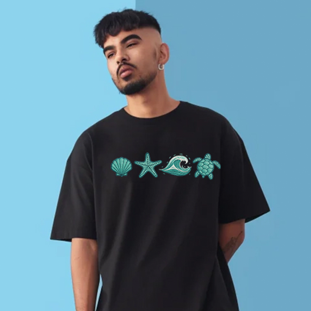 Peace in Motion Oversized Black T-Shirt | 100% Cotton | Unisex Streetwear