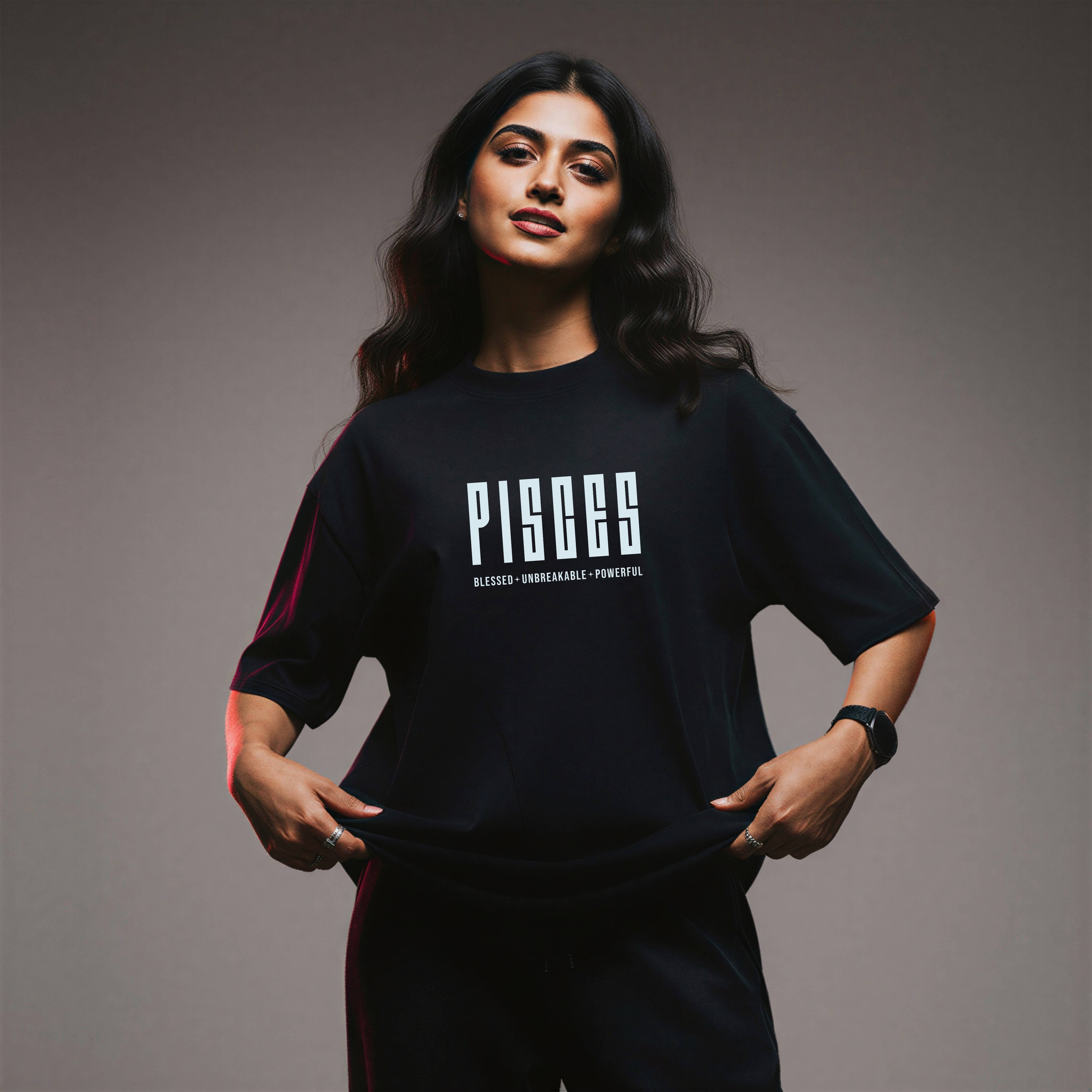 Pisces Zodiac Oversized Woman's T-Shirt
