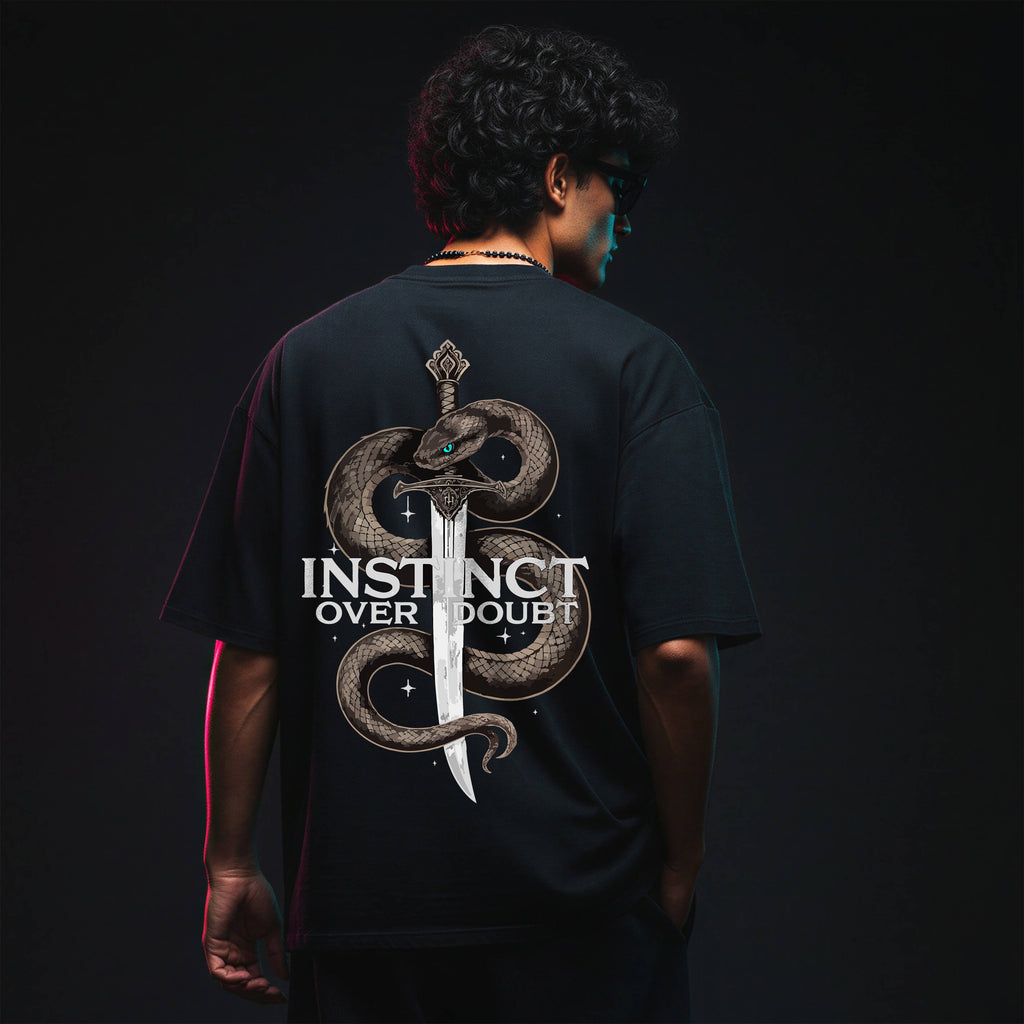 Snake & Sword Graphic Oversized T-Shirt