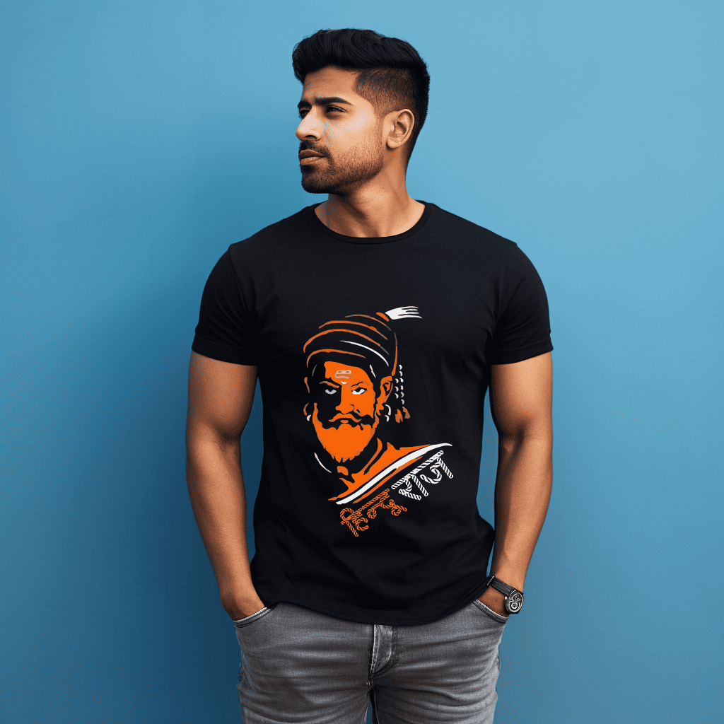 Chatrapti Shivaji Maharaj Hindu Raj Graphic Printed T-Shirt for Men's  | Shivaji The Maratha King T-Shirts | Regular Fit Stylish Unisex Tshirt | Gift God Faith Tee | Travel | Gym