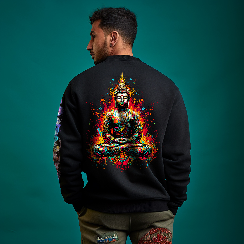 Buddha Printed Sweatshirt for Men