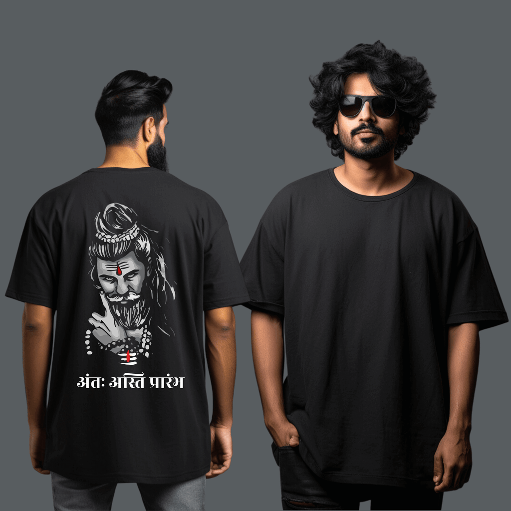 Oversize Lord Shiva Printed Tshirt