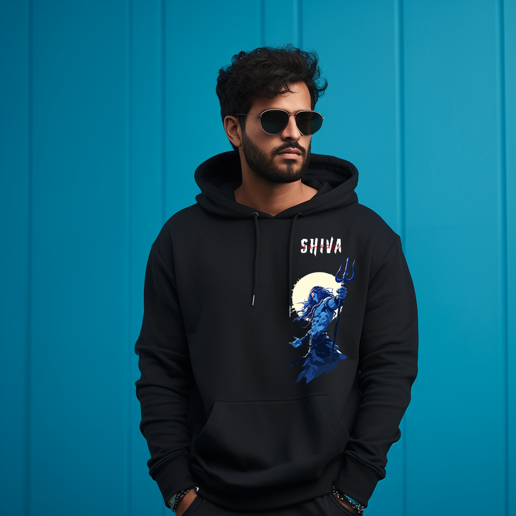 Mahadev Shiva Printed Black Hoody For Men and Women