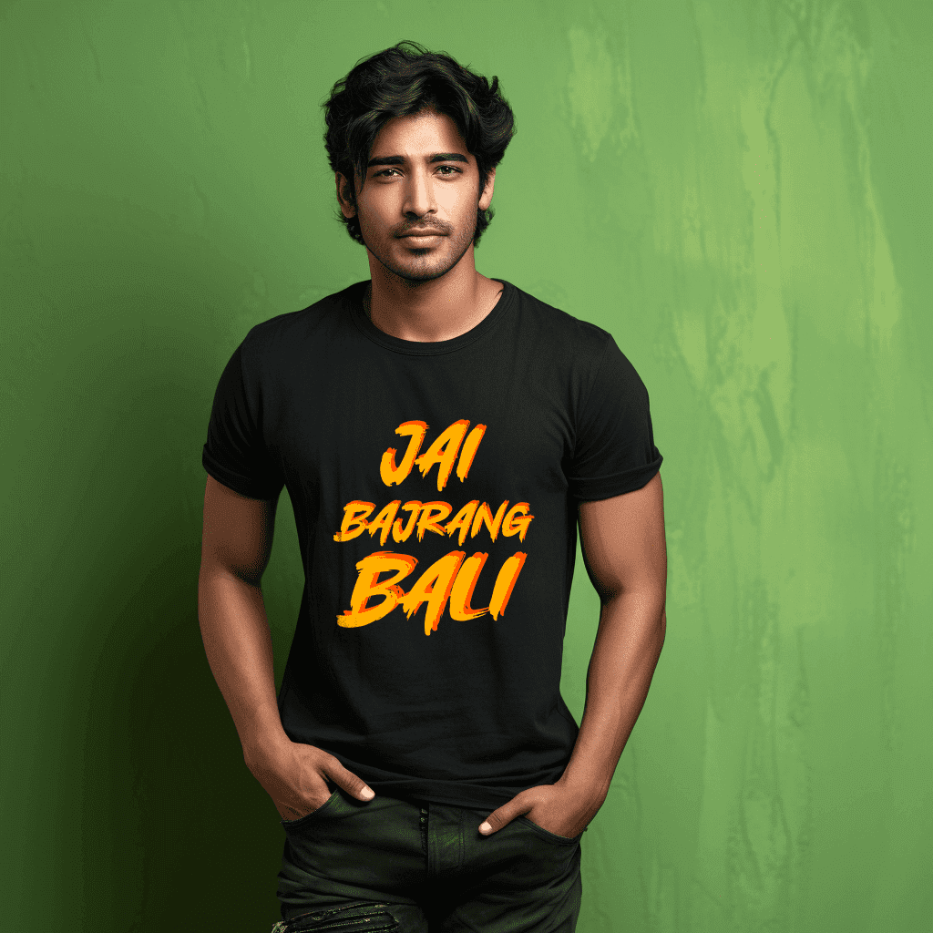 Jai Bajrangbali Printed Regular Tshirt