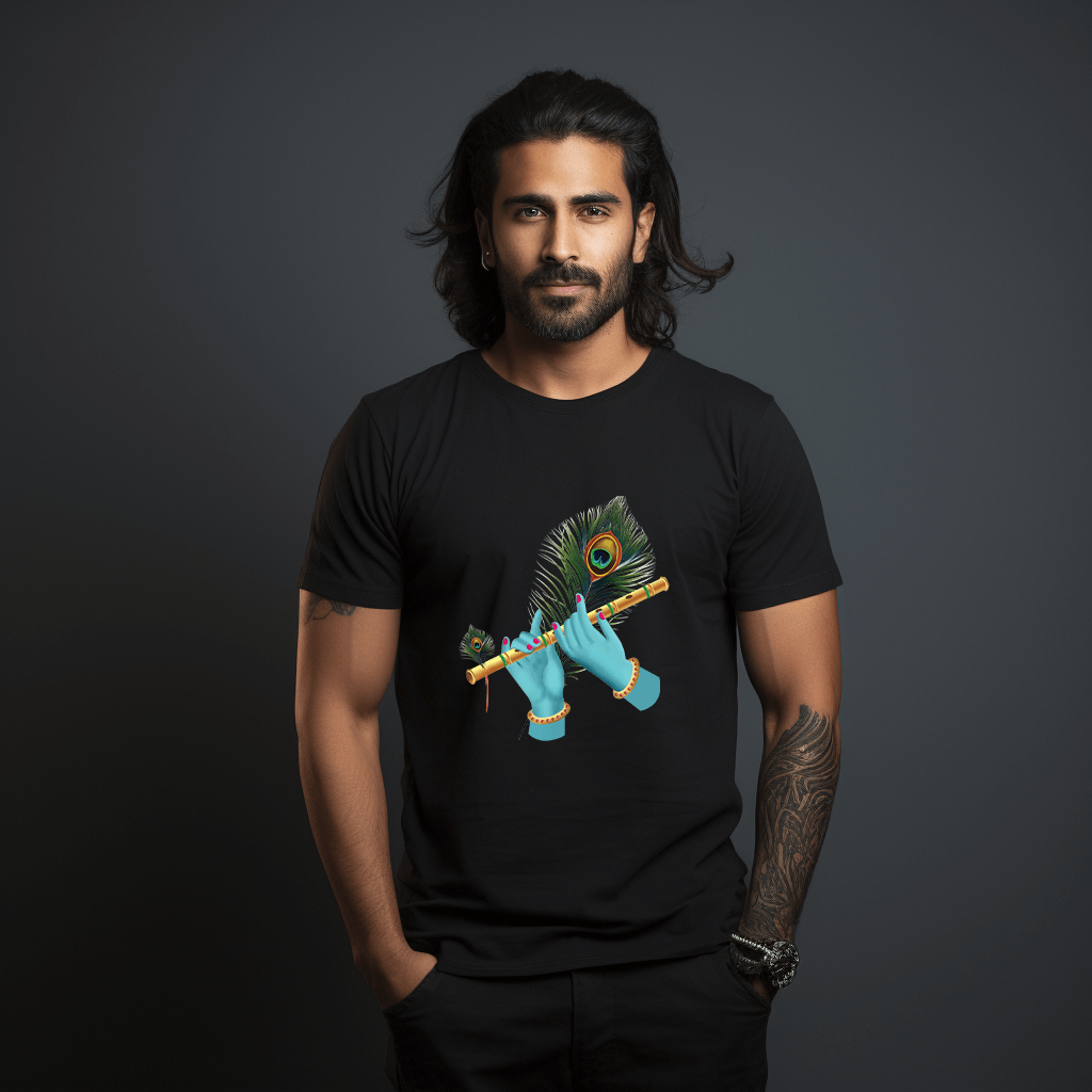 Morpankh Tshirt Graphic Printed Krishna Tshirt