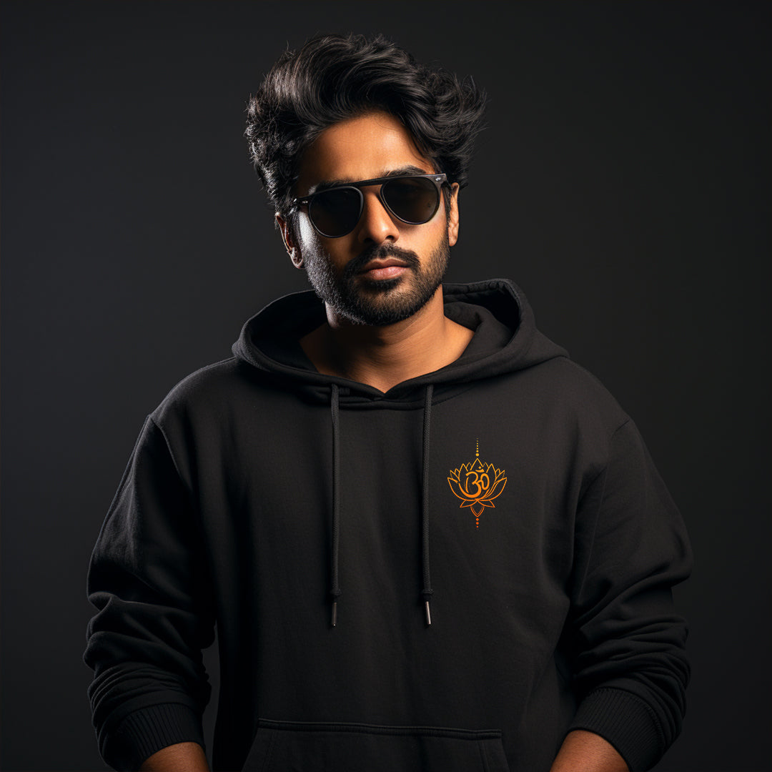 Mahadev Trishul Printed Black Hoodie