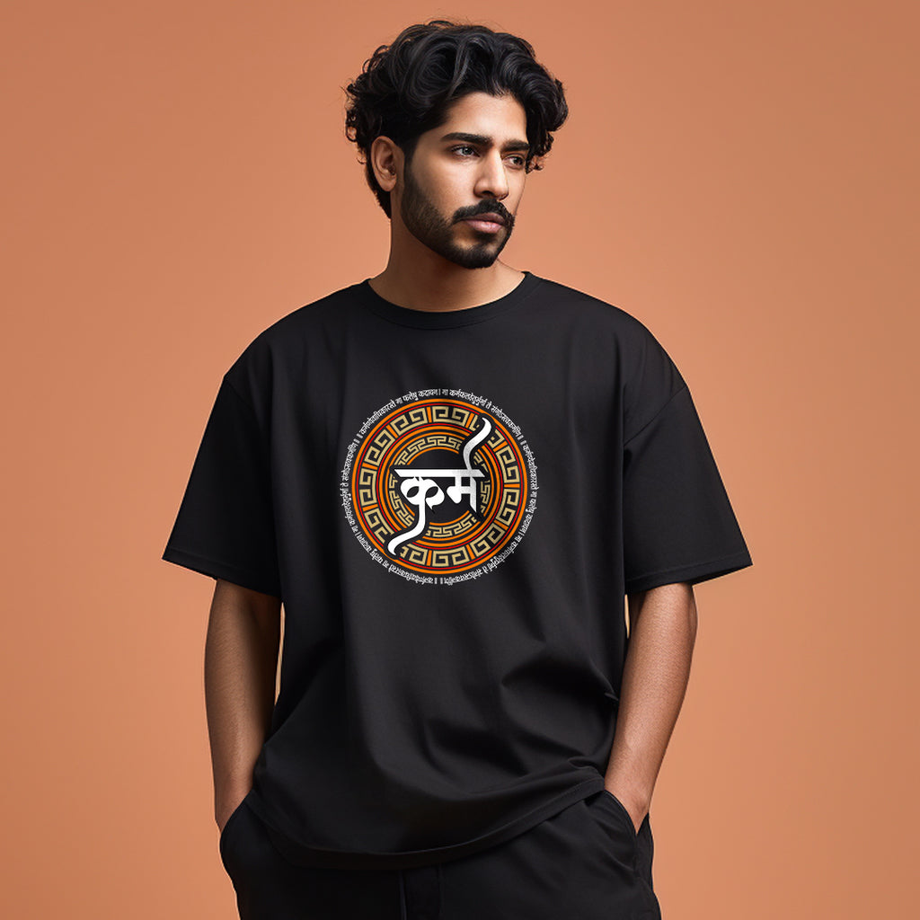 Karma Black Oversize Tshirt for Men