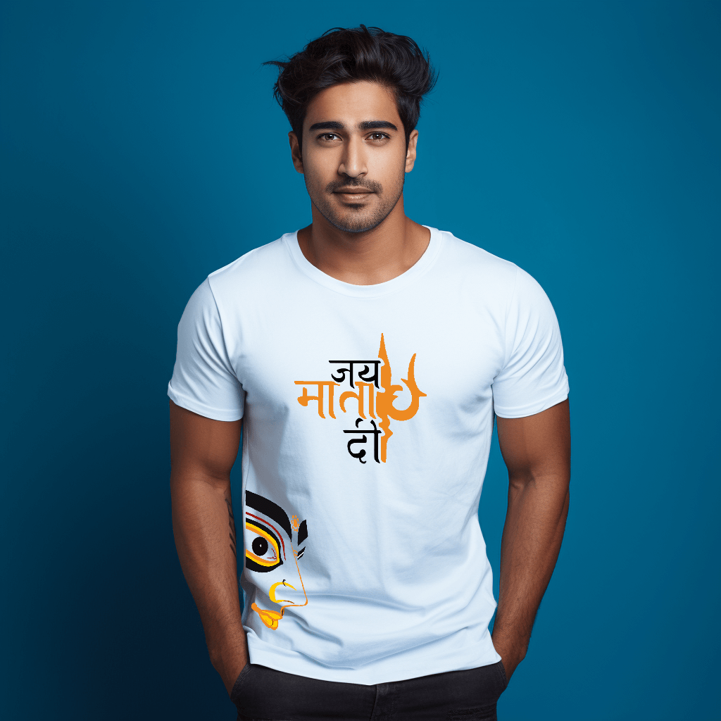 Jai Mata Di Printed Tshirt Maa Durga Printed