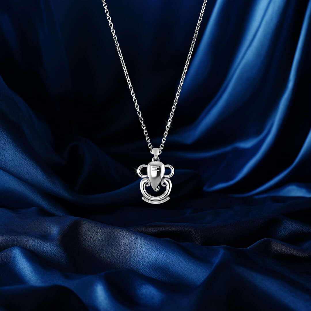 Lord Ganesha Locket In Silver With Chain | Ganesha Silver Pendant 925
