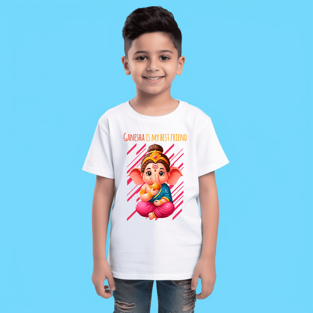 Ganesha Is My Bestfriend Printed Tshirt For Kids