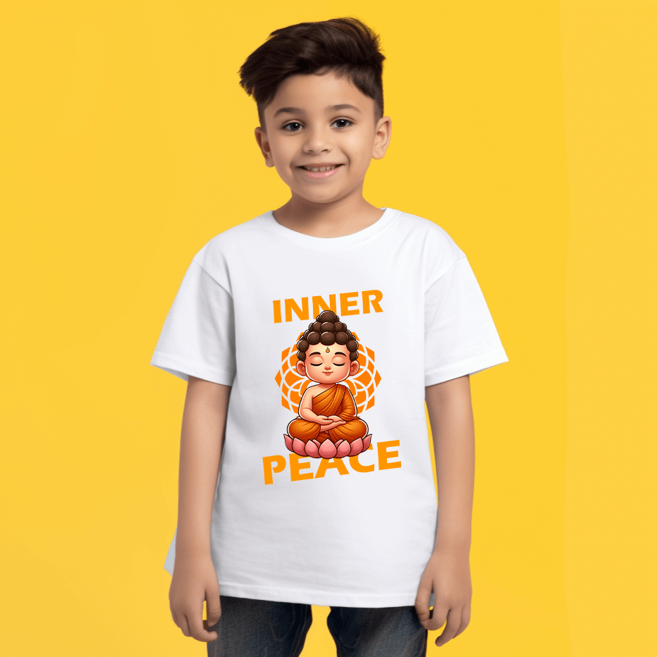 Gautam Buddha Tshirt For Kids | Black and White Colors