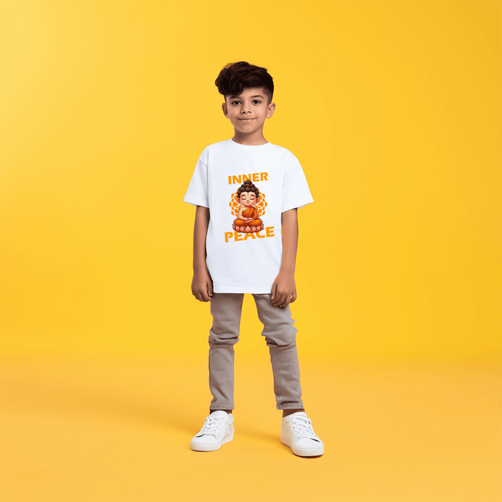 Gautam Buddha Tshirt For Kids | Black and White Colors