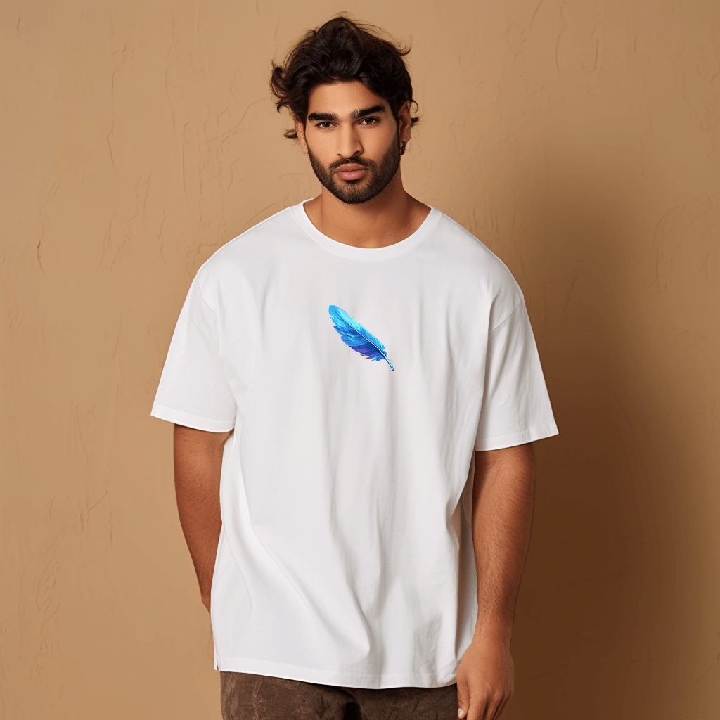 Krishna Peacock Oversized Printed Tshirt