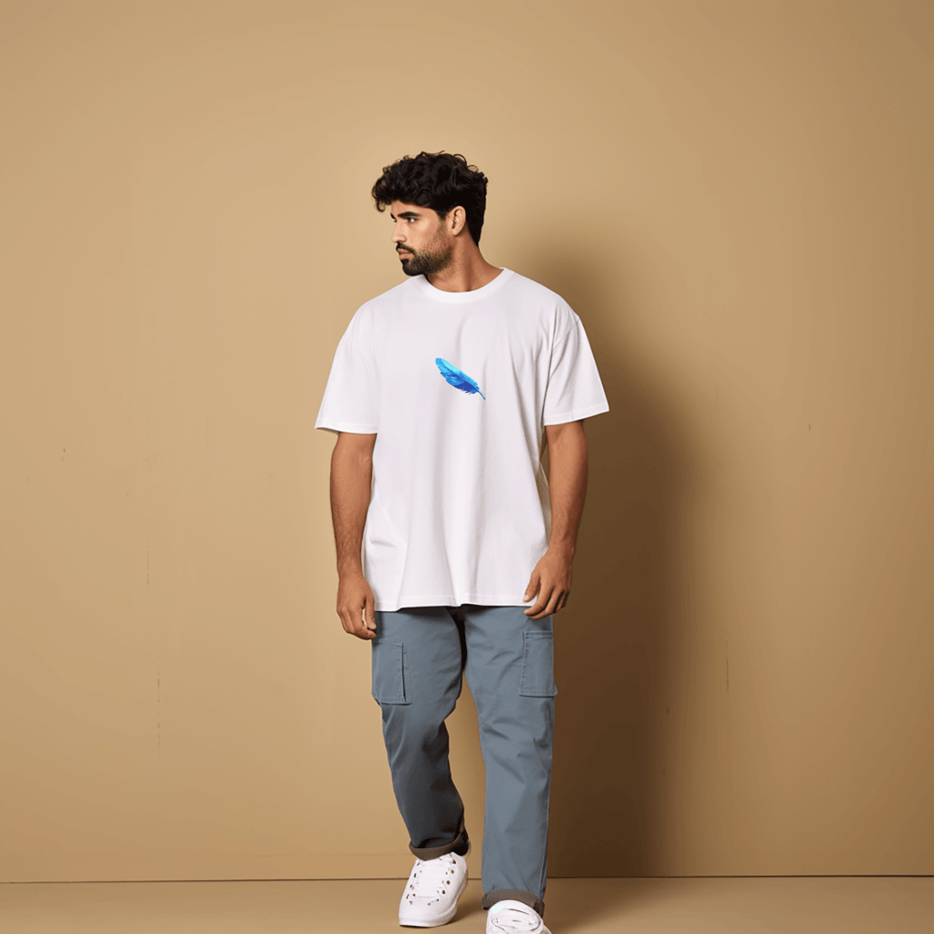 Krishna Peacock Oversized Printed Tshirt