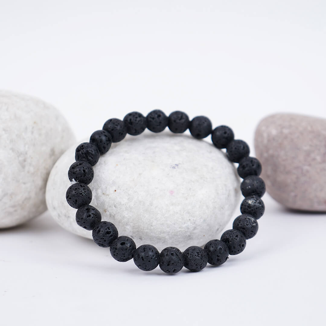 Lava Stone Beads Crystal Bracelet Wrist Band Men & Women