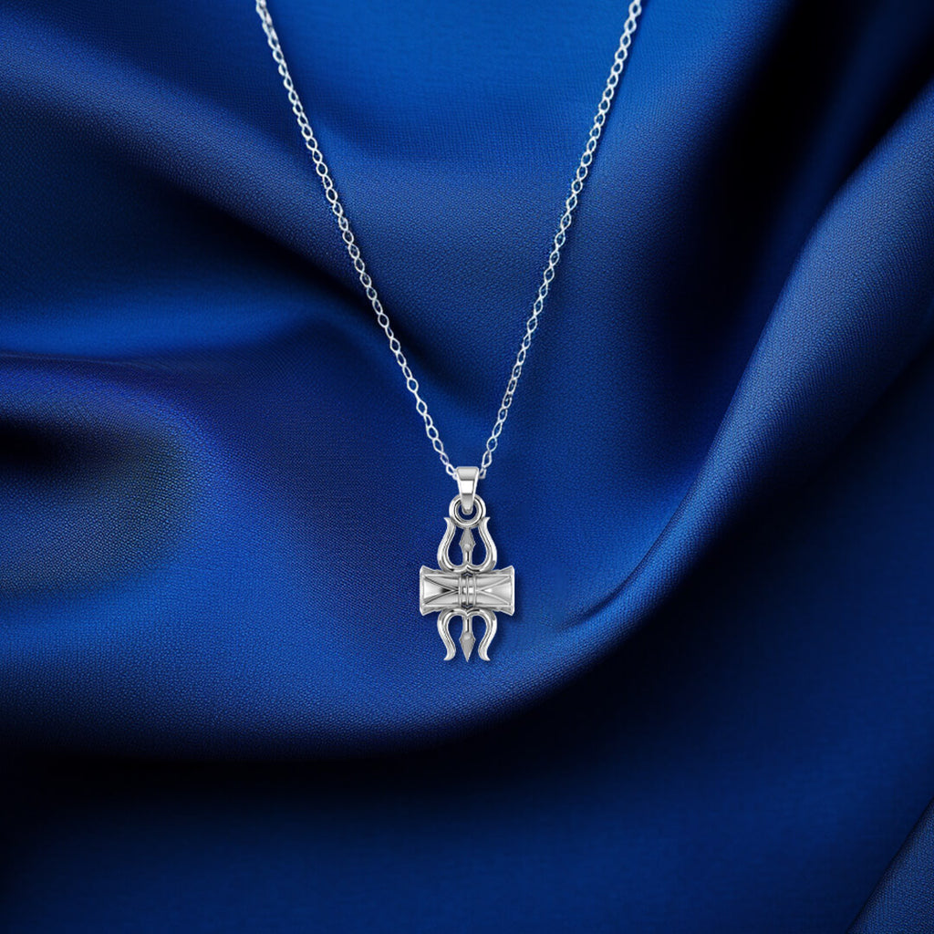 Mahakal Trishul With Damru Silver Pendant for Men and Women