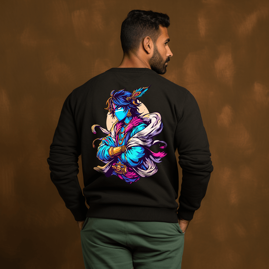 Krishna Printed Sweatshirt for Men