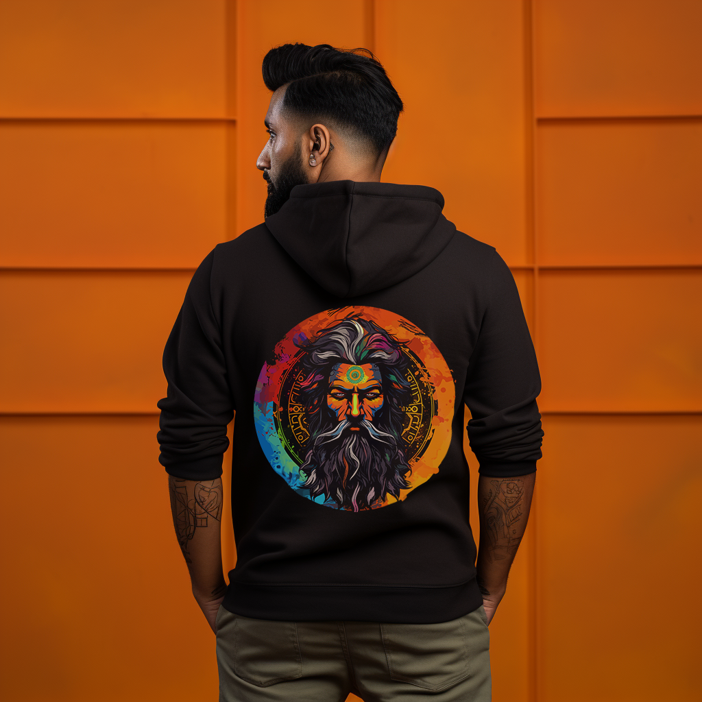 Mens black and store orange hoodie