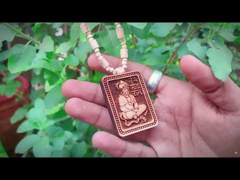 Hanuman Ji Tulsi Locket Mala 100% Original / Natural Wood Tulsi Kanthi Mala With Hanuman ji locket