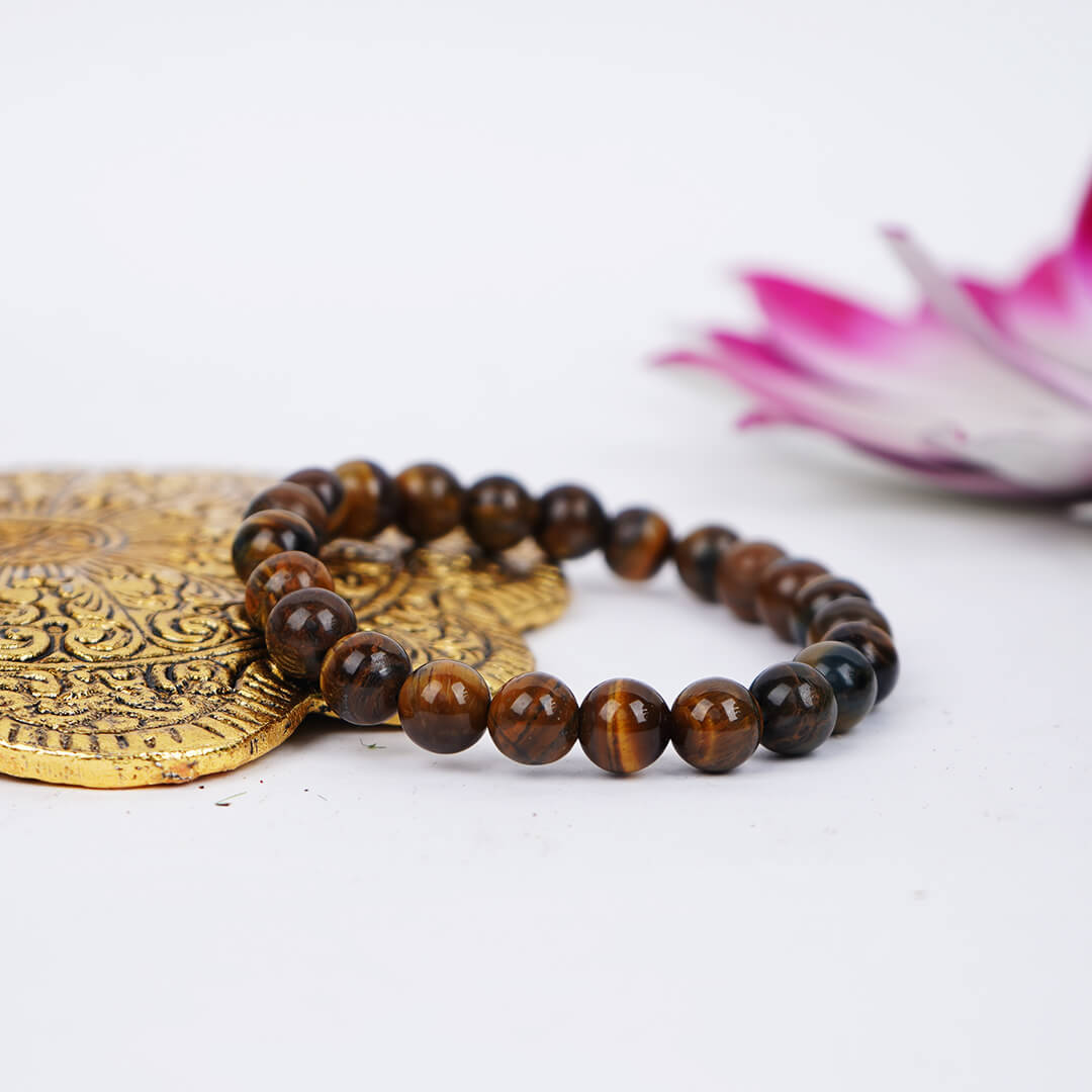 Tiger Eye Beads Bracelet Wrist Band Men & Women