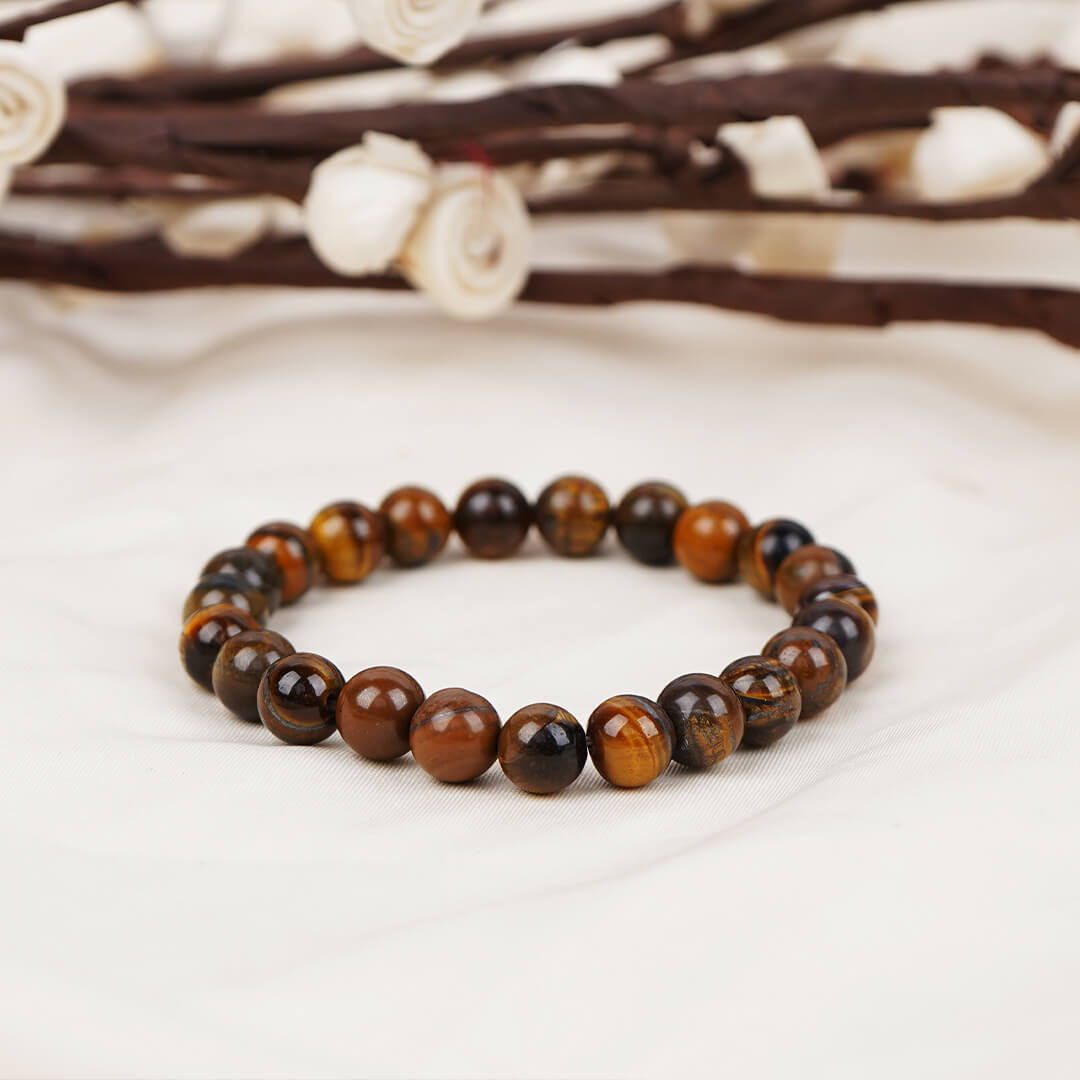 Tiger Eye Beads Bracelet Wrist Band Men & Women