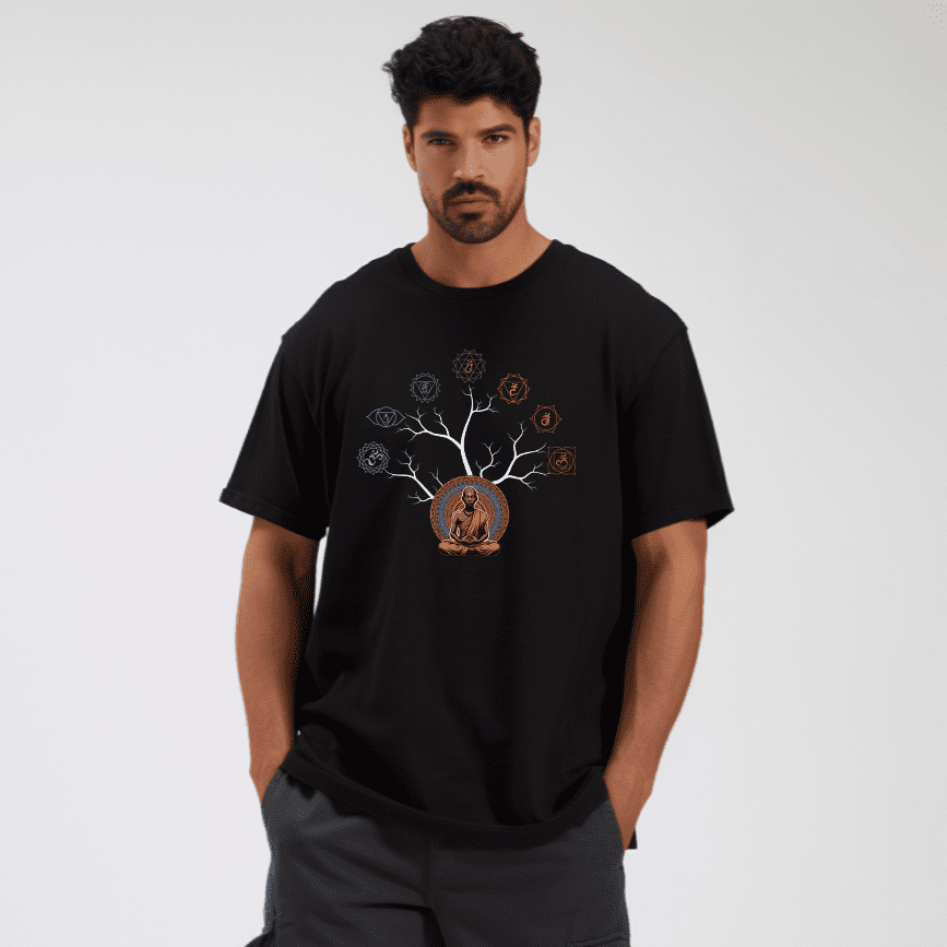 7 chakra tree of life Printed Oversize Tshirt – Prabhubhakti