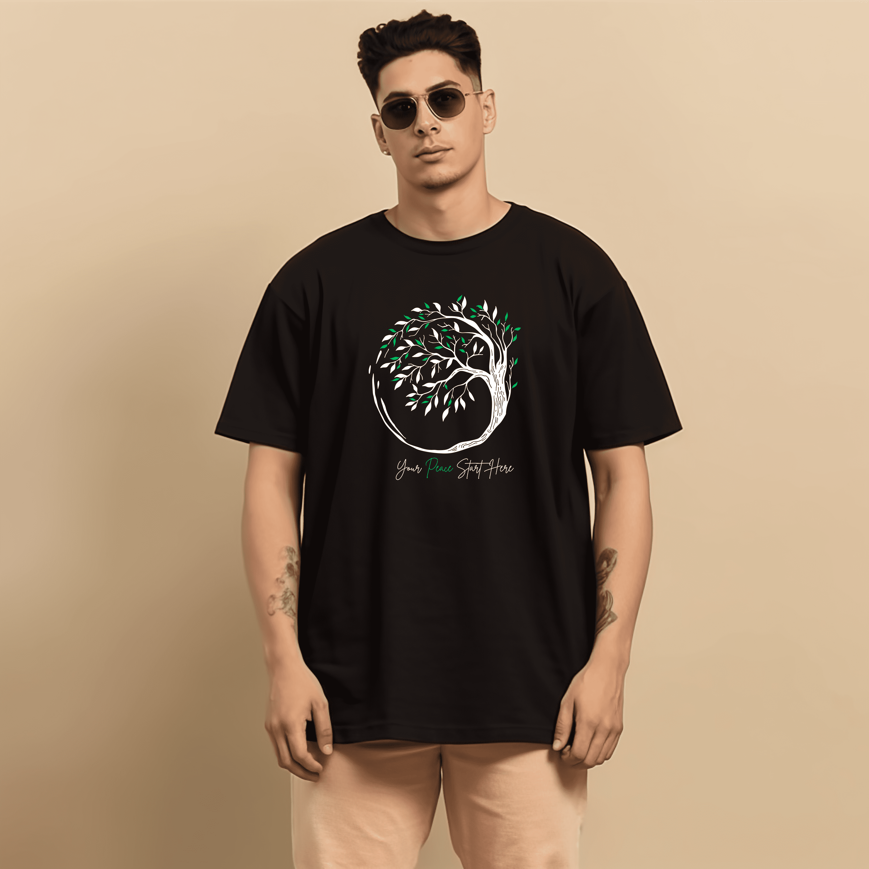 Your peace start here Printed Oversize Tshirt