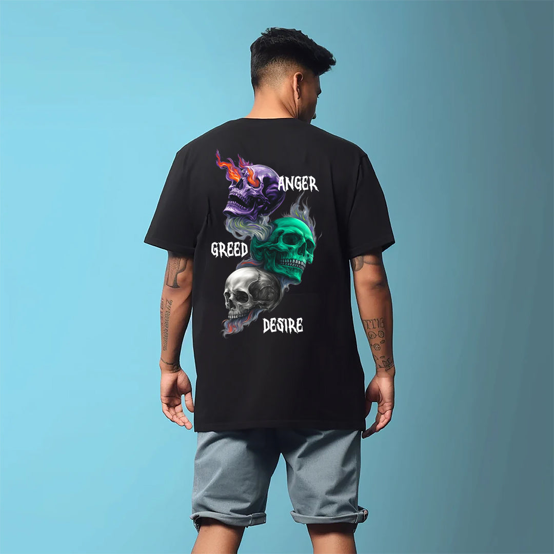 Men’s Oversized Vibes Printed T-Shirt | 100% Cotton Streetwear T-Shirt
