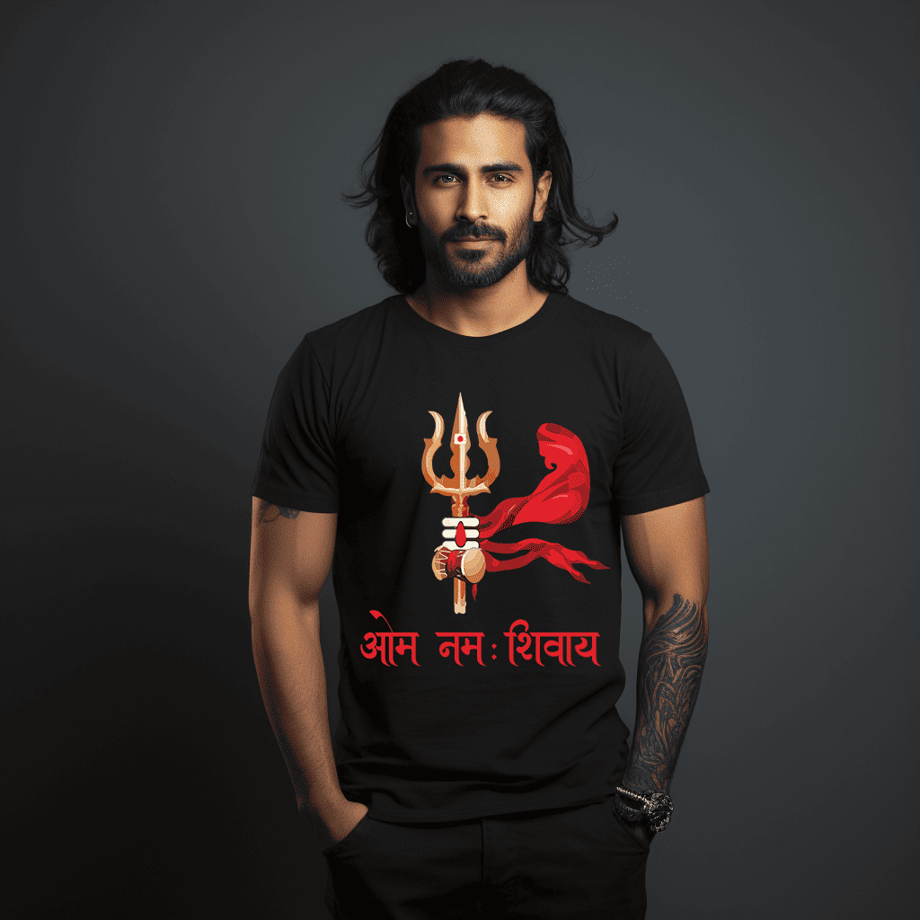 Om Nama Shivay Trishul Tshirt