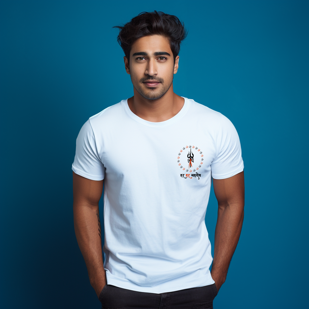 Har Har Mahadev Printed T Shirt For Men