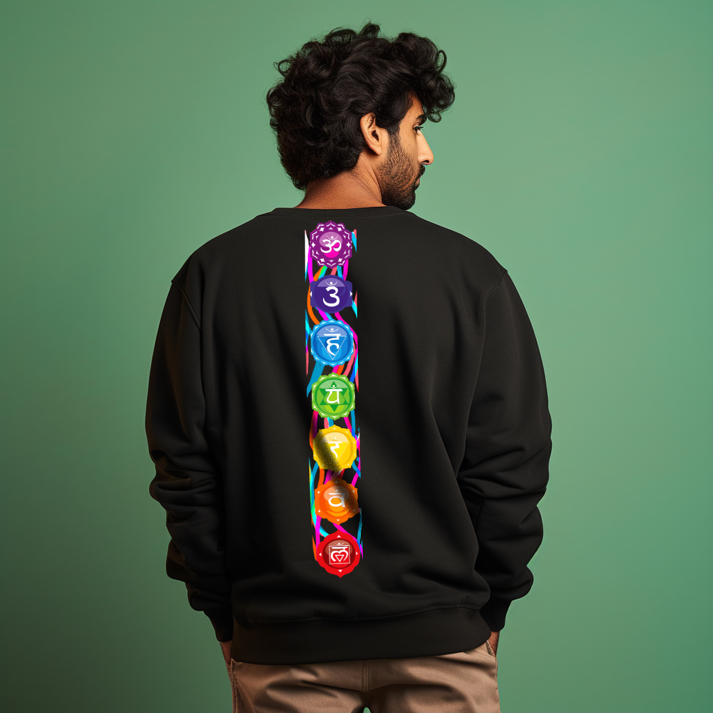 7 Chakras Printed Sweatshirt for Men