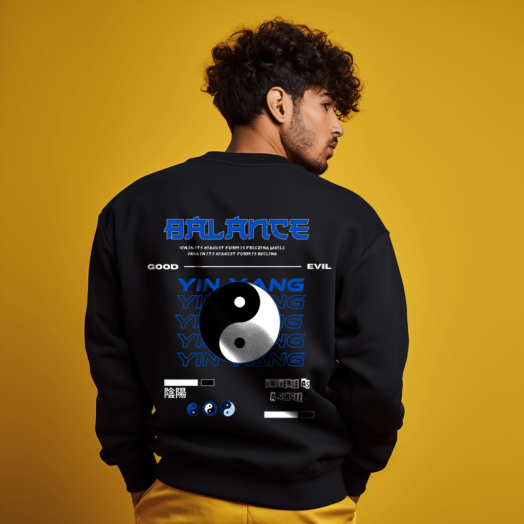 Yin Yang Printed Sweatshirt for Men