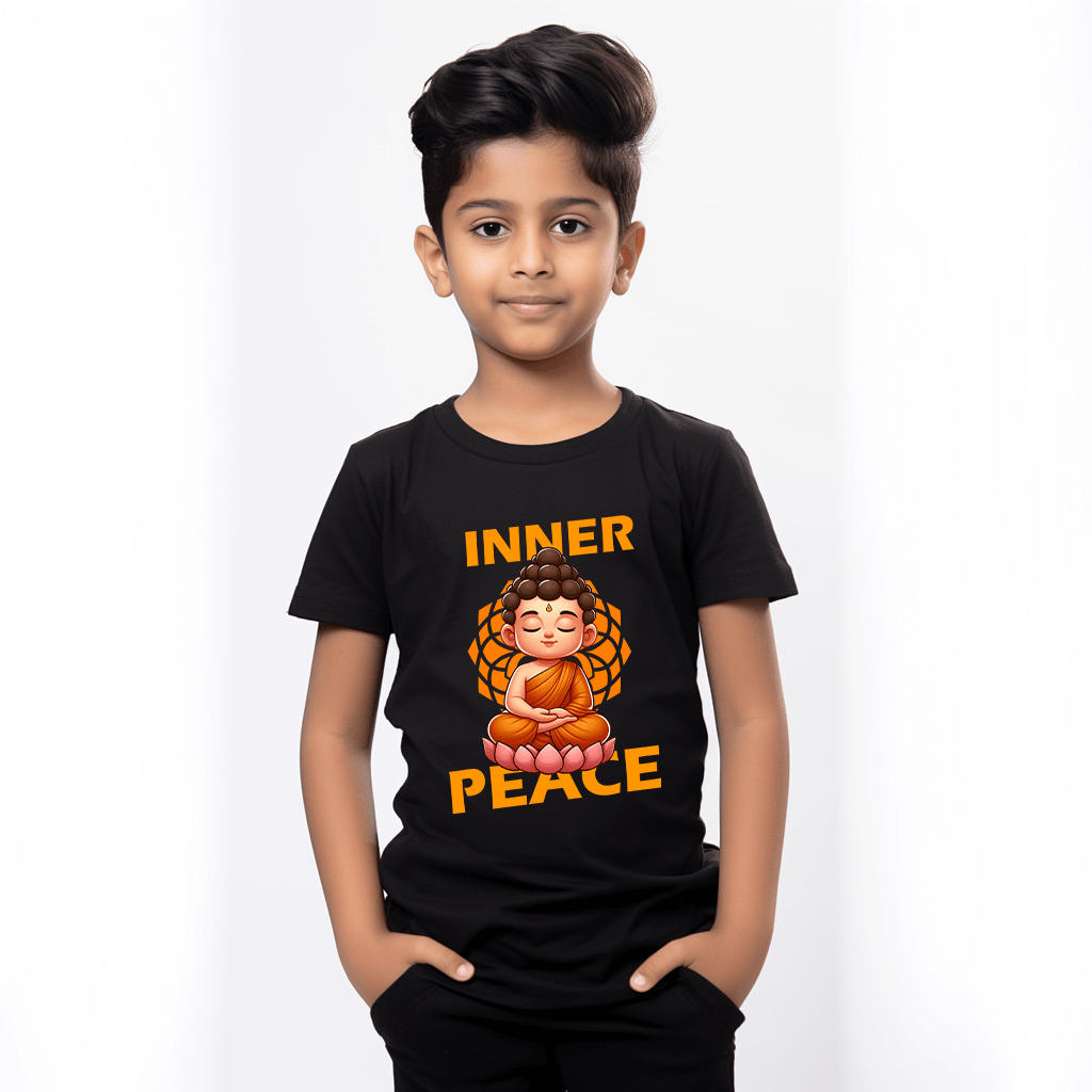 Gautam Buddha Tshirt For Kids | Black and White Colors